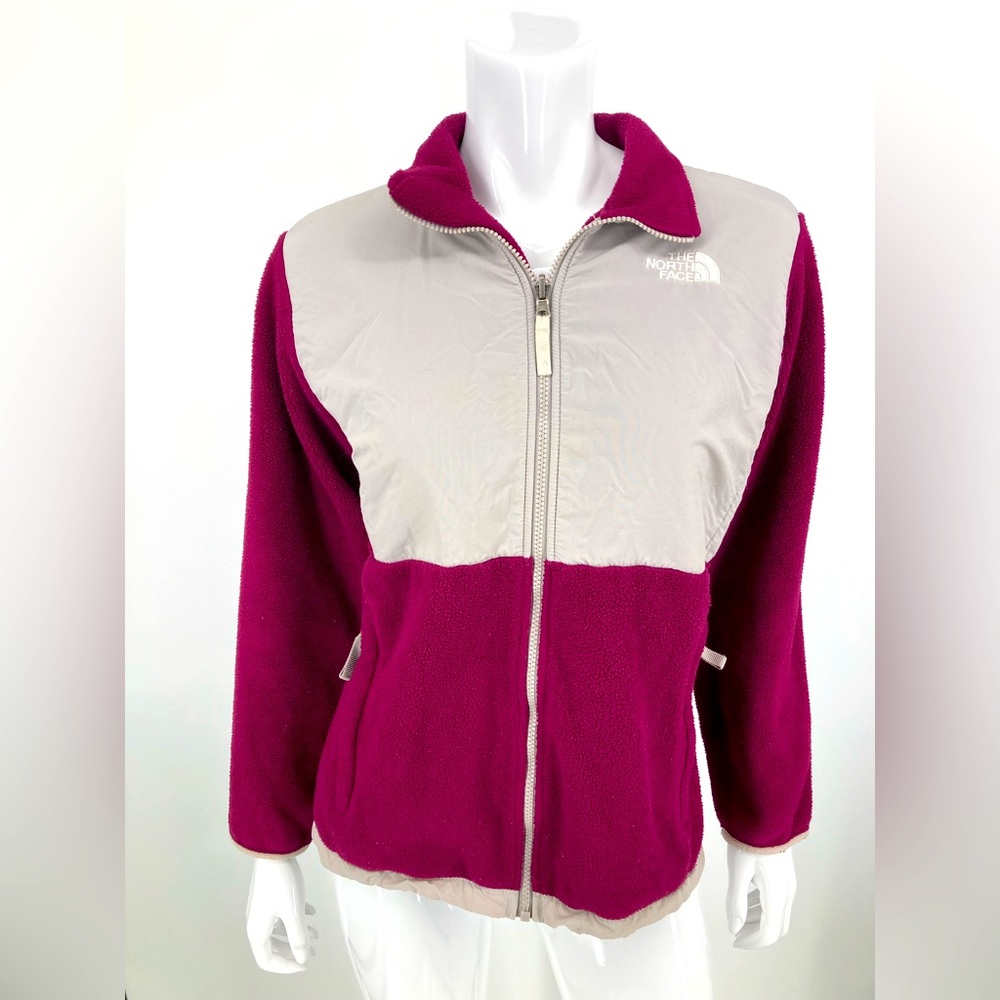 North Face Polartec Winter Jacket Lined Size XL/TG White & Purple Gently Used